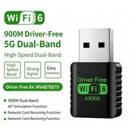 AX900 WiFi 6 USB Adapter + Bluetooth 5.4, 900Mbps Dual Band 2.4G/5G, Driver-Free WiFi Dongle for Win