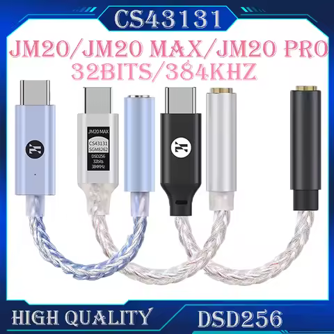 JCALLY JM20 MAX /PRO High Performance Adapter CS43131 DAC Decoder Type-C to 3.5mm Headphone Amplifie