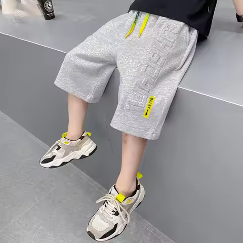 4-15Y Boys Shorts Summer Short Sport Casual Versatile Cotton Sweatpants Boys Knee Length Pants Teena