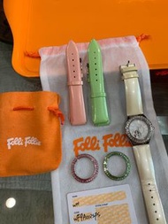 folli follie 女生WF9A012SPS不鏽鋼 機械錶 女錶