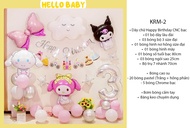Set bóng trang trí sinh nhật Kuromi - Melody - Cinnamoroll kèm số tuổi cho bé