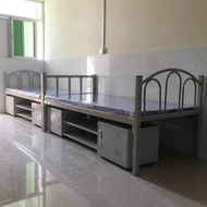 ST-🚢Dormitory Single-Layer Metal-Frame Bed Locker with Shoe Rack Single Iron Berth Steel Thickened Single Iron Bed with