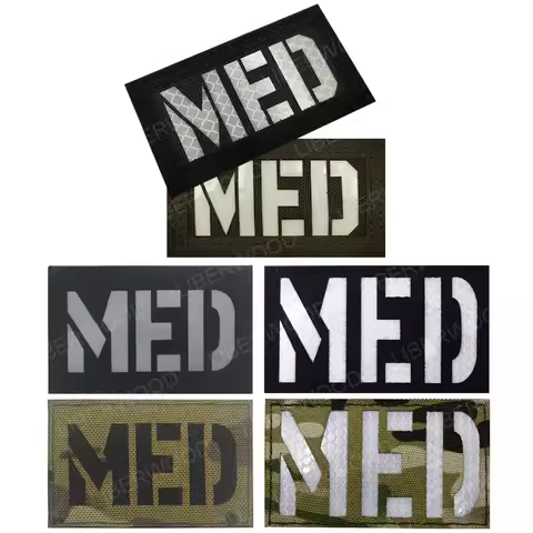 Infrared IR MED Medical MEDIC Patch Camo CP EMS EMT Military Tactical Hook Loop Patch Glow in the Da