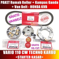 PAKET RUMAH ROLLER KAMPAS GANDA VANBELT VARIO 110 CW TECHNO KARBU / KAMPAS GANDA VARIO 110 / RUMAH R