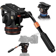 K&F Concept Professional Fluid Head, Lightweight Fluid Video Head Silky-Smooth Stable Tripod Head Mo