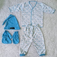 1 set Baju bayi baru lahir tanggan panjang motif