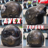 AVEX TOPGUN หมวกกันน็อคเปิดคาง ทรงนักบิน วินเทจ (พร้อมจัดส่ง ถูกใจส่งไวคนรีบใช้)