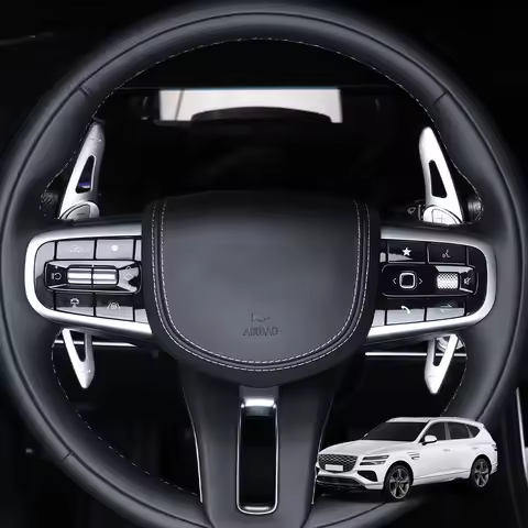 2PCS Sliver Steering Wheel Paddle Shifter Extension Trim Cover For Genesis GV80 2025 2026 Tuning Sup