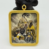 Genuine Gold-Painted Northeast Five Immortals Thangka Amulet Amulet Pendant Amulet Copper Gold-Plate