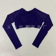 Cross-Border DFYNE Hot-Selling Seamless Yoga Long-Sleeved Short Top Hollow Back Beautiful Back Yoga 