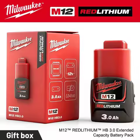Milwaukee M12 12V 3AH Lithium Ion Battery M12HB2 M12HB3, M12-18FC Charger 48-11-2402 48-11-2411 Cord