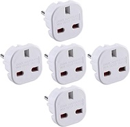 Pack of 5 Travel Adapter | UK to European Plug Adapter Converter (Euro Type C, E, F) EU Plugs for tr