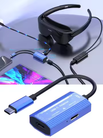 Thunderbolt3 Type C to XREAL/VITURE One/RayNeo AR Smart Glasses 4K@60Hz USB-C Display Adapter with P