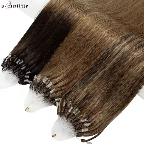 S-noilite 0.5g Micro Loop Human Hair Extensions Healthy End Micro Link Micro Ring 100pcs Keratin Cap