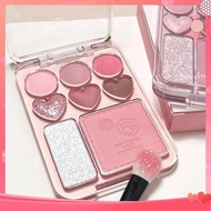 Tingphe 8 Color Eye Shadow Palette Matte Blush Highlighter Caramel Pink Brown Earth Color Eyeshadow 