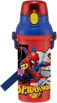 蜘蛛俠 - 日本Skater蜘蛛俠水壼瓶 兒童水樽 480ml 直飲 (Spiderman Red) 戶外旅行超輕一按式直飲兒童水樽水瓶水壺 平行進口 -
