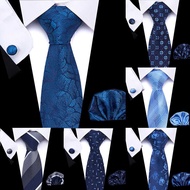 Men Business Tie Set Fashion Wedding Tie Pocket Square Set Tie