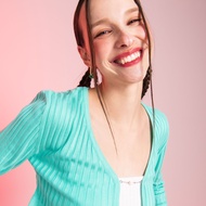 เสื้อไหมพรมคาดิแกน WM Charm Knitted Cardigan Aqua Color