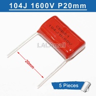 5pcs CBB 104J 1600V 104 0.1UF Metallized Film Capacitor 104J1600V 1600V104J Capacitance Pitch 20mm 2