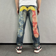 Evisu Evisu Printed Jeans Loose Straight Men's Trousers