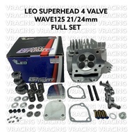 LEO Racing Cylinder Head 4 Valve Wave125 21/24mm Complete Set