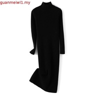 Erdos Cashmere Knitted Dress - Loose Fit, Half-High Collar for Women
