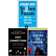 Stolen Focus, Chasing the Scream, Lost Connections 3 Books Collection Set By Johann Hari Stolen Focu