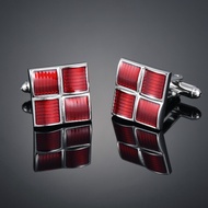 Box Boxed Square Cufflinks French Shirt Cufflinks Elegant Men All-Match Red cufflink Gift Box