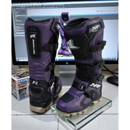 CROSS TRAIL ADVENTURE OR RACING ENDURO MOTOCROSS SHOES NR2 ORIGINAL PREMIUM BUCKLE BLACK PURPLE