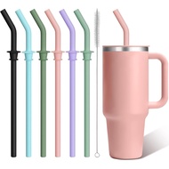 Silicone Straw Replacement suitable for Hydro Flask Travel Tumbler 40oz with Lid and Straw, 6pcs Reu