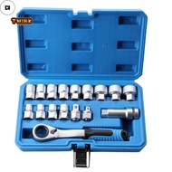 DI 12-Point Socket Set 12-Point Design Ratcheting Drive Compact Portable Case
