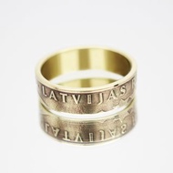 拉脫維亞硬幣戒指 20 生丁 1992 年男士硬幣戒指 女士硬幣戒指