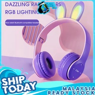 P47 / P47M Rabbit Cat Headphone Wireless Bluetooth Headpone Rabbit Cat Ear Headset Headphone Kucing 