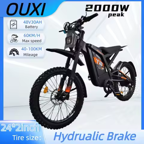 OUXI GT2000 Electric Mountain E Bike Peak 2000W motor Off Road Tire 48V 30AH Battery Double Suspensi