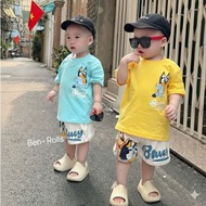 short sleeve Bluey clothes set with cute 2-color cream white pants for babies 8-18kg newborn baby cl