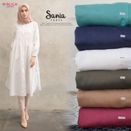 KEMEJA Gamis Set Tunic Blouse Shirt Women Sania Material Toyobo LD 105 White Navy Maroon H1L0