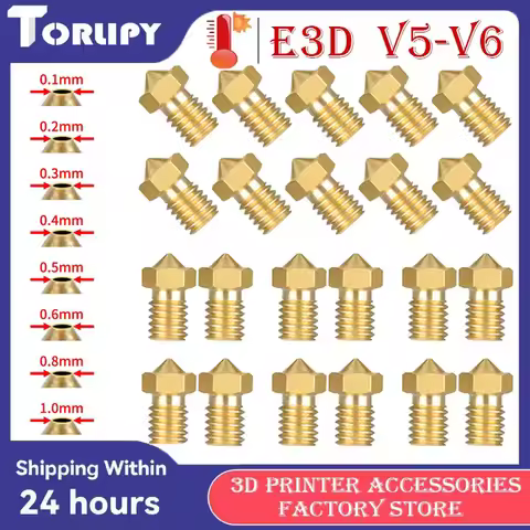 Wholesale E3D V6 V5 3D Printer Hotend Nozzle 1.75m Brass Material 2.0mm Inner Diameter Suitable For 