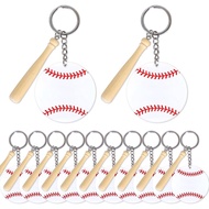 Lesnala 12Set Baseball keychain kit Acrylic baseball keychain with mini baseball bat Personalized ba