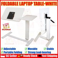 Laptop Table with Wheels White Height Adjustable Foldable Table with Wheels Ergonomic Table Adjust