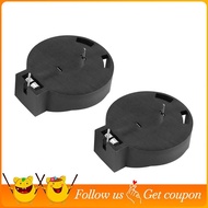 2 Pcs CR2450 Coin Cell Button Battery Socket Holder Case 2 Pins Black