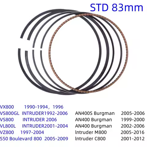 STD83mm +0.25 +0.5 Piston Rings For SUZUKI AN400 AN400S Burgman S50 Boulevard 800 lntruder M800 C800