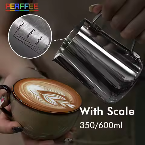 Milk Frother Jug Stainless Steel Coffee Milk Frothing Jug Milk Frother Pitcher with inner Scale 350/