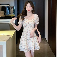 [Annie] Vietnam Niche Dress Temperament French Gentle Style Cardigan with Sling Hot Girl Dress Floral Spring Peach Painting
