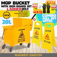 8068 Mop Cart Mop Cart Wringer Mop Pail Bucket With Castor 20L Commercial Mop Bucket Squeeze Type ca