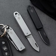 Mini Folding Keychain Knife D2 Stainless Steel Portable Outdoor Fruit Cutter Box Opener Compact EDC 