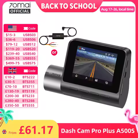 70mai A500S Recorder Car DVR Front Cam A500S 1944P Night Vision 70mai Dash Cam Pro Plus Built-in GPS