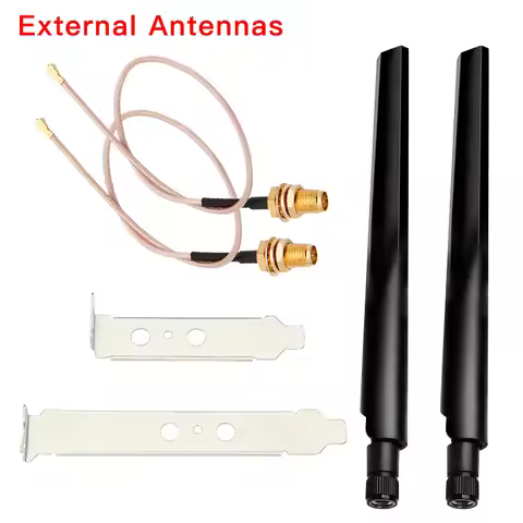 2x6Dbi Mini PCIE WiFi Antenna Set 20cm Connect Cable Dual Band For MPE-AXE3000 AX3000H AX210HMW AX20