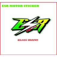 Sticker Motor ESR Racing hologram reflective Sticker motor esr racing performance brand Malaysia