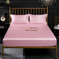 Bedsheet 3in1 Super Sports Satin Bedsheet with Pillowcase Set Bedsheet Fully Garterized Bedsheet Set