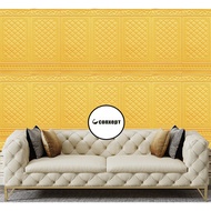 CX Wallpaper 3D Foam Sticker Batik Motif Door Window Gold WallPaper Sticker Foam